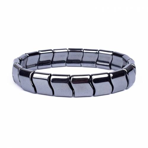 Weight Loss No Magnetic Therapy Bracelet For Men Women Geometric Black Hematite Stone Beads Stretch Health Wave Bracelet Jewelry