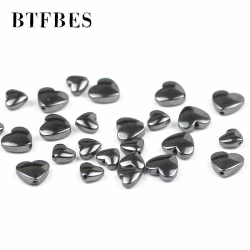 Wholesale Hematite Natural Stone 6/8mm Peach heart Black spacer Loose beads for Charm Jewelry Accessories Making DIY bracelets