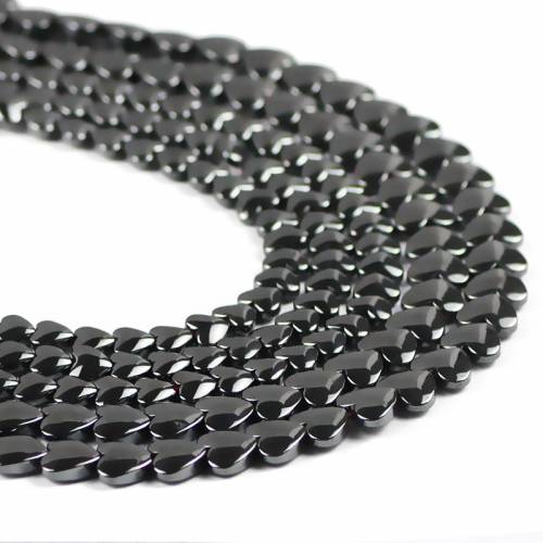 ZHBES 6/8mm Natural Black Stone Peach heart Hematite Bead Spacer Loose beads for DIY Jewelry Making bracelets Accessories