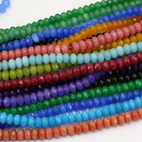14 Style Multicolor Natural Stone chalcedony jades 5x8mm Faceted Abacus Rondelle Loose Beads Jewelry Making Finding 15inch B149