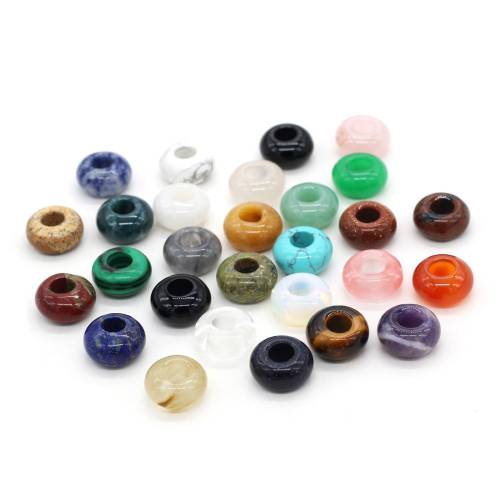 2 Pcs Natural Stone Beads Ring Crystal Agate Jades Stone Bead Pendant Charm Accessories for Jewelry Making Necklace Bracelet