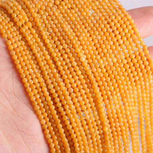 2020 New Wholesale Natural Stone Beads Yellow Jades Beads for Jewelry Making Beadwork DIY Bracelet Accessories 2mm 3mm