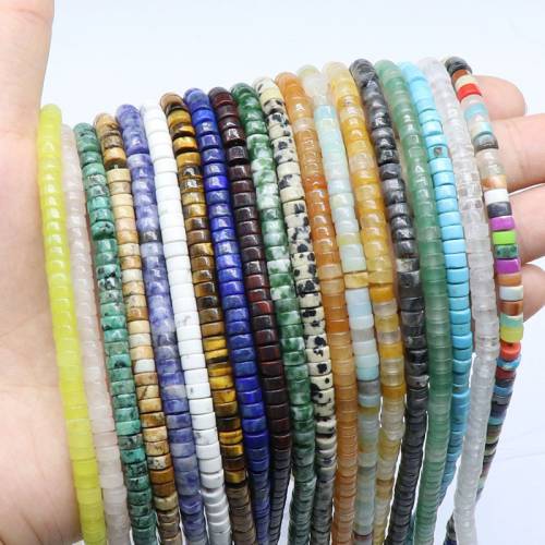 2x4mm Natural Stone Heishi Beads Loose Spacer Agates Jades Gem Stone Beads For Jewelry Making DIY Bracelet Necklace