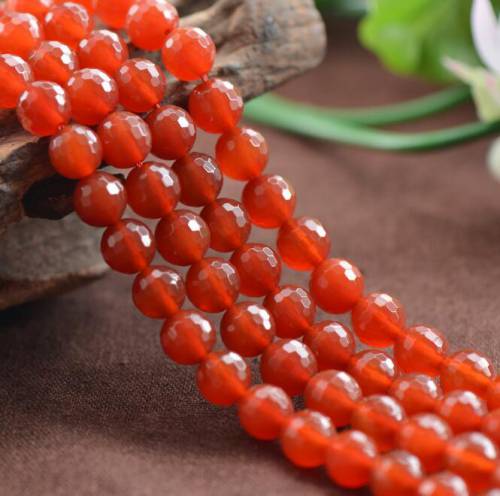 3 style natural stone dyed pink red jades stone chalcedony faceted round loose beads 4 6 8 10 12mm diy jewelry making 15inch B07