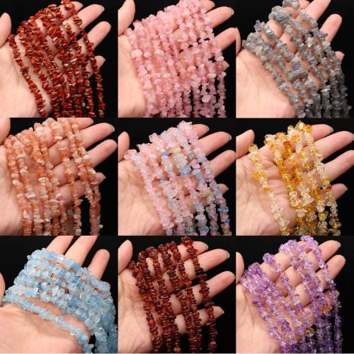 40cm Natural Aquamarine Yellow Jades Stone Freeform Chips Gravel Beads For Jewelry Making Bracelet Necklace Gift Size 3x5-4x6mm