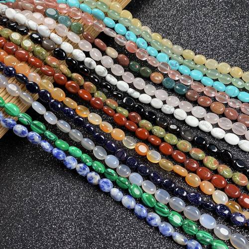40cm Natural Egg Shape Unakite Yellow Jades Stone Beads for Jewelry Making DIY Jewelry Accessories Necklaces Bracelet 6x8x4mm