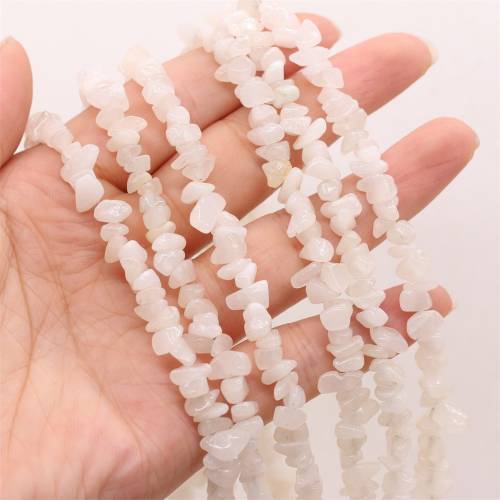 40cm Natural Irregular Freeform Chips Gravel White Jades Stone Beads For Jewelry Making DIY Bracelet Necklace Size 3x5-4x6mm