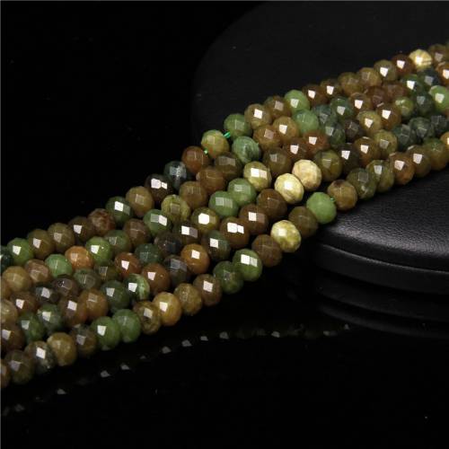 4x6mm Natural Faceted Green Jades Stone Beads Rondelle Flat Loose Bead Charm For Jewelry Making Accessory Handmade 40/80pcs
