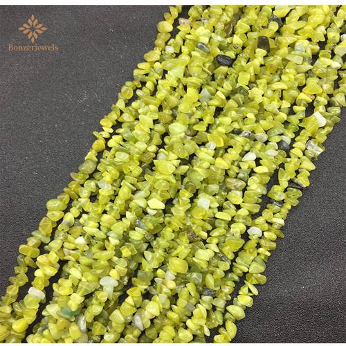 5-8mm Natural Lemon Jades Oval Shape Gravel Stone Beads Loose Beads For Jewelry Making DIY Necklace Bracelet Accessories
