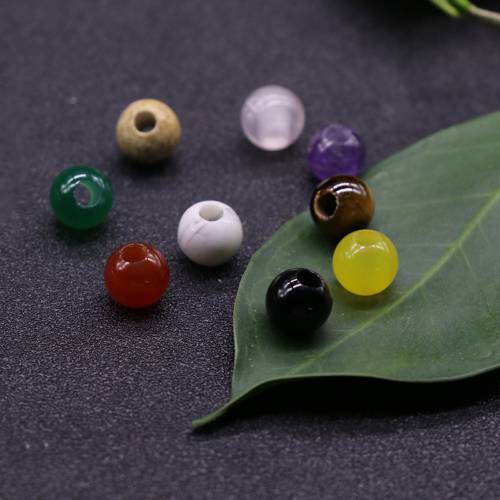 5pcs Natural Yellow Jades Sodalite Green Aventurine Stone Loose Beads for Bracelet Jewelry Making DIY Crafts Size 8mm Hole 3mm