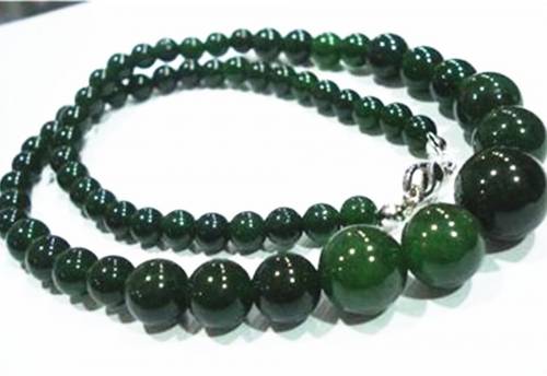6-14mm semi-precious stone green chalcedony jades round beads necklace chain choker elegant diy jewelry 18inch MY4329