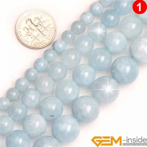 6mm 8mm 10mm 12mm Semi-Aquamarines Blue Jades Stone Gem Stone Semi Precious Beads Loose Bead For Jewelry Making Wholesale