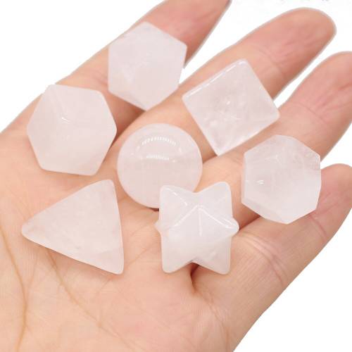 7pcs Natural Stone White Jades Pendant No Hole Beads for DIY Necklace Earring Jewelry Making Women Accessory Gift Size 14-20mm