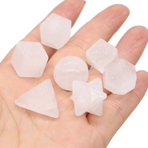 7pcs Natural Stone White Jades Pendant No Hole Beads for Jewelry Making Necklace Earring For Women Gift Size 14-20mm