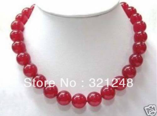 8mm 10mm 12mm natural stone red chalcedony jades elegant women round beads necklace chain fashion jewelry 18inch GE4613