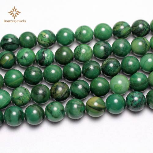 Beads Natural Stone Smooth Round Ball Green African Jades 6 mm 8 mm 10 mm DIY Jewelry Making Supplies Not Dyed