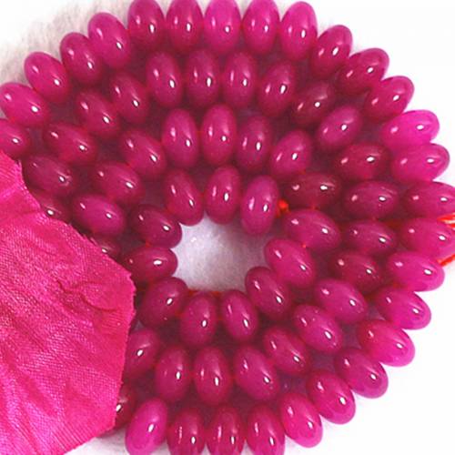 Beautiful natural rose red stone chalcedony jades 5*8mm best-selling abacus beads loose making cute gift Jewelry B167