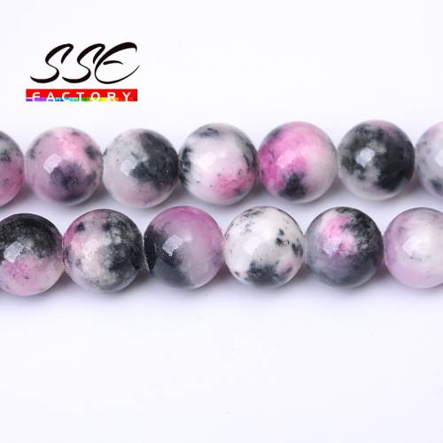 Black Persian Jades Natural Round Stone Beads for Jewelry Marking 6 8 10 12mm Charm Spacer Loose Bead Diy Bracelet Necklace 15‘‘