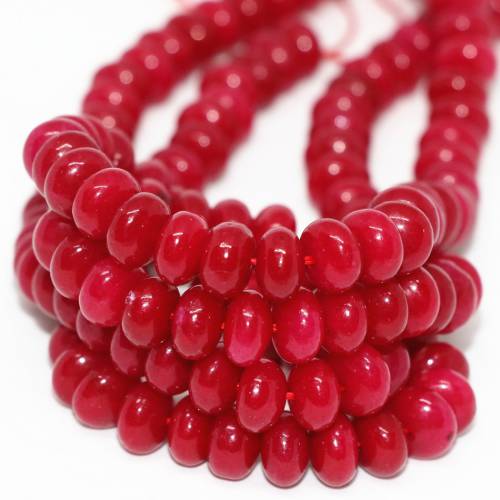 Charming dyed red chalcedony natural stone 5x8mm jades abacus fashion loose beads diy jewelry making findings 15inch MY1358