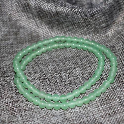 Free shipping green 6mm stone jades round beads multilayer bracelets stone chalcedony unique design women jewelry 18inch B2898