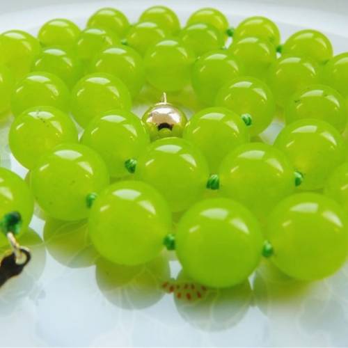 Free shipping hot sale 10mm Peridot olive round beads necklace for women semi-precious stone jades party jewelry 18inch MY5231