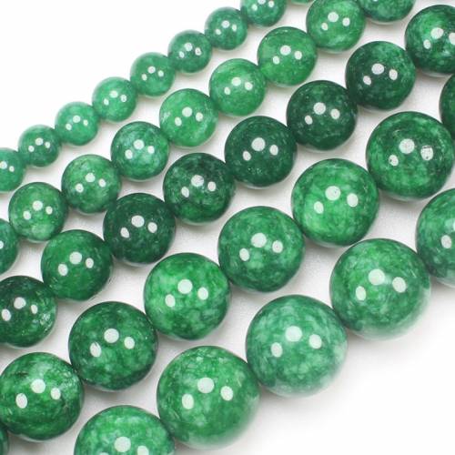 Free shipping - Natural Emerald Dry Green /Blackish Green Jades - 6-14mm Round beads - For DIY Necklace Bracelat Jewelry Making