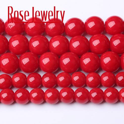 Free Shipping Natural Red Jades Stone Round 4 6 8 10 12Mm Beads for Jewelry Making 15 Inches Spacer Beads Diy Bracelet Wholesale