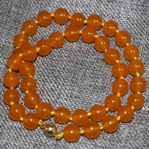 Free shipping natural stone yellow chalcedony 10mm round beads jades necklace women hot sale bangle jewelry 18inch B2919