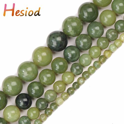 Heisod New Chinese Jades Chalcedony Natural Green Stone Beads For Jewelry Making DIY Bracelet Necklace 4/6/8/10mm