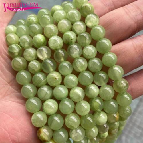High Quality Natural Light Green Jades Stone Smooth Round Shape Loose Spacer Beads 4/6/8/10/12mm DIY Handmade Jewelry 38cm sk138