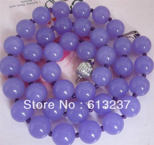 Hot free Shipping new Fashion Style jades Noble! 10mm chalcedony Round Beads chalcedony stone roung chain Necklace 18 MY3357
