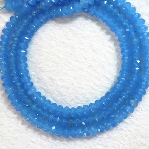 Hot sale blue jades natural stone chalcedony 2X4mm 4X6mm 5X8mm beautiful abacus faceted loose beads diy charms jewelry B158