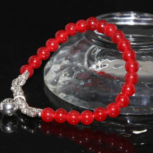 Hot sale natural 6mm red chalcedony stone jades strand bracelets round beads women wholesale price elegant jewelry 75inch B1961