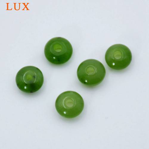 LUX Tiny Donut Ring beads Chinese Natural Nephrite Jades Gem stones Carved Charm Pendant Beads