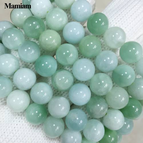 Mamiam Natural A+ Burma jadeite Beads 10mm Stone Bracelets Necklace Diy Jewelry Making Design Party Pulseras Gift For Women