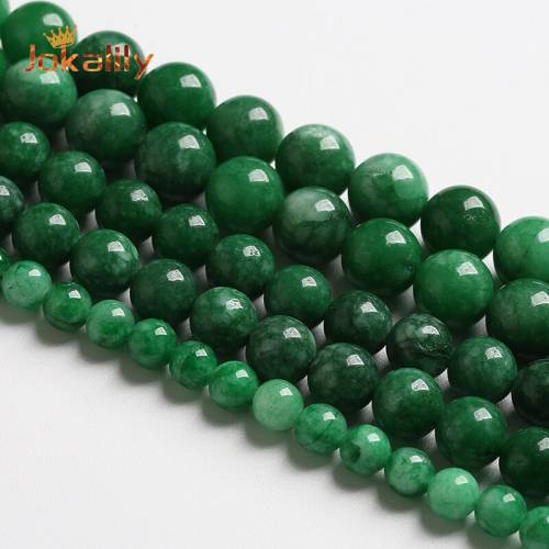 Natural Chinese Green Cloud Jades Chalcedony Beads Round Loose Beads For Jewelry Making DIY Bracelets Necklace 15 4 6 8 10 12mm