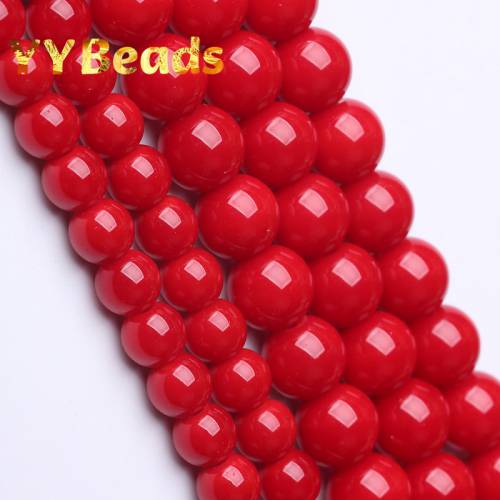 Natural Dark Red Jades Stone Beads Round Loose Spacer Charm Beads For Jewelry Making DIY Bracelets For Women Ear Studs 4-12mm
