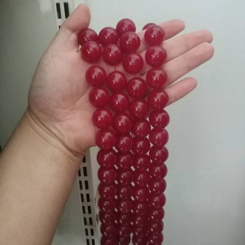 Natural Fuchsia Jades Stones Loose Seed Beads High Quality 20mm DIY Gem Round Shape Necklace Bracelet Jewelry Makings 40cm a3075