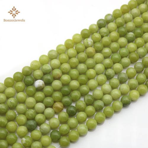 Natural Green New Canadian Jades Chalcedony Stone Beads For Jewelry Making DIY Bracelet Necklace 4 6 8 10 12 MM Strand 15‘‘