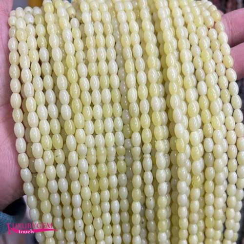 Natural Lemon Jades Stone Spacer Loose Beads High Quality 4x6mm Smooth Oval Shape DIY Gem Jewelry Making 38cm a3780