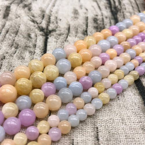 Natural Light Colorful Jades Stone Round Loose Beads for Jewelry Making 6 8 10MM DIY Bracelet Necklace 15 Inch Wholesale