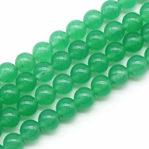 Natural Light Green Chalcedony Jades Stones Spacer Round Ball Beads 4 6 8 10 12mm Beads For Jewelry Making Needlework Bracelet