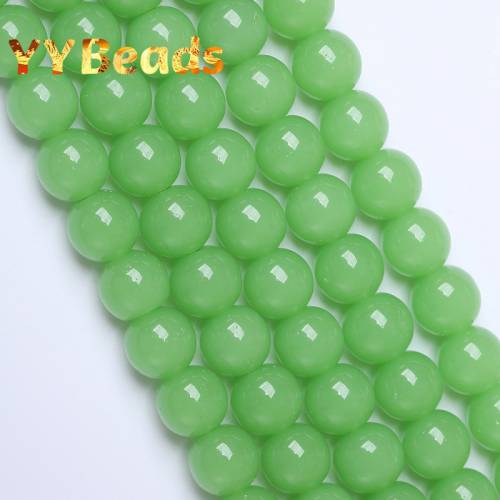 Natural Light Green Jades Stone Beads Round Loose Charm Beads For Jewelry Making DIY Bracelet Necklace For Women Accessories 8mm