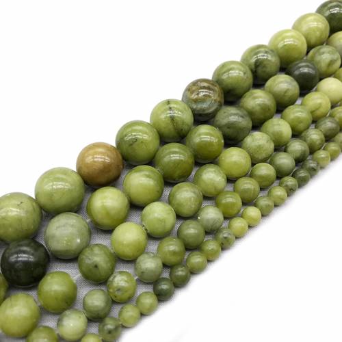 Natural Light Green Lace Jades Gem Stone Beads 15 Strand 4 6 8 10 12mm Pick Size For Jewelry Making DIY Bracelet Necklace