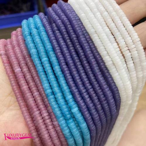 Natural Multicolor Jades Stone Loose Beads High Quality 4mm 6mm Smooth Spacer Shape DIY Gem Jewelry Accessories 38cm wk386