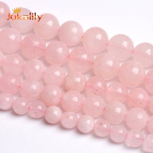 Natural Pink Rose Jades Beads For Jewelry Making Round Loose Spacers Beads DIY Bracelets Necklaces Accessories 6/8/10mm 15 Inch