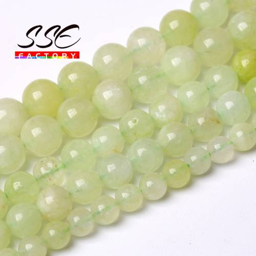 Natural Prehnite Green Jades Stone Beads For Jewelry Making Round Loose Spacer Beads DIY Bracelet Necklaces Accessories 6 8 10mm