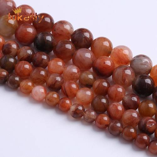 Natural Red Rutilated Jades Beads For Jewelry Making Red Stone Round Loose Beads DIY Bracelet Necklace Accessories 4 6 8 10 12mm
