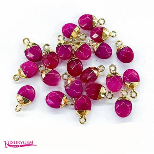 Natural Rose Red Jades Stone Spacer Loose Beads High Quality 8x10mm Faceted Oval Shape DIY Gem Jewelry Accessories 5Pcs a4120