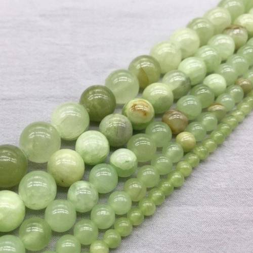 Natural Round Chinese Jades Chalcedony Loose Bead 6/8/10mm for DIY Jewelry Making Bracelet Accessories